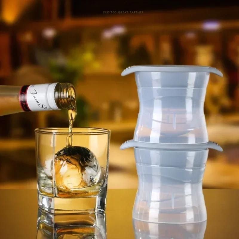 1/2Pcs Big Size Ice Ball Mold Round Cube Maker Silicone Ice Mold Whiskey Ice Tray