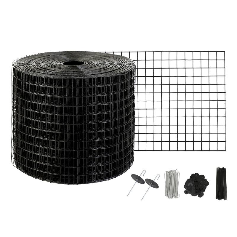 SucceBuy Solar Panel Bird Guard Critter Guard Roll Kit Stainless Steel Fastener Solar Panel Rustproof PVC Coating Wire Roll Mesh