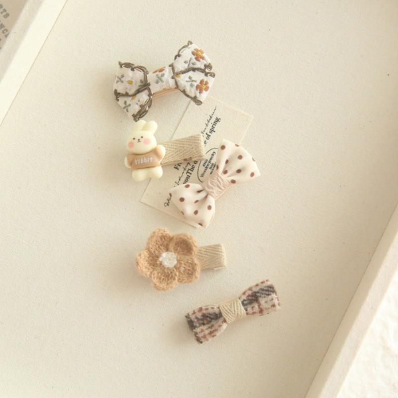 5Pcs Baby Hair Pins for Girls Gift Korean Bear Bunny Kids Hair Accessory Bows Flower Princess Children Girl Hairclip
