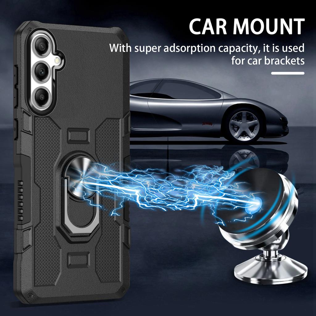 For Samsung Galaxy S25/S24 Phone Case Ring Kickstand PC+TPU Shockproof Cover