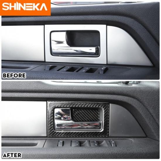 Carbon Fiber Car Door Handle Cover Trim Stickers Decal for Ford F150 2009-14 NEW