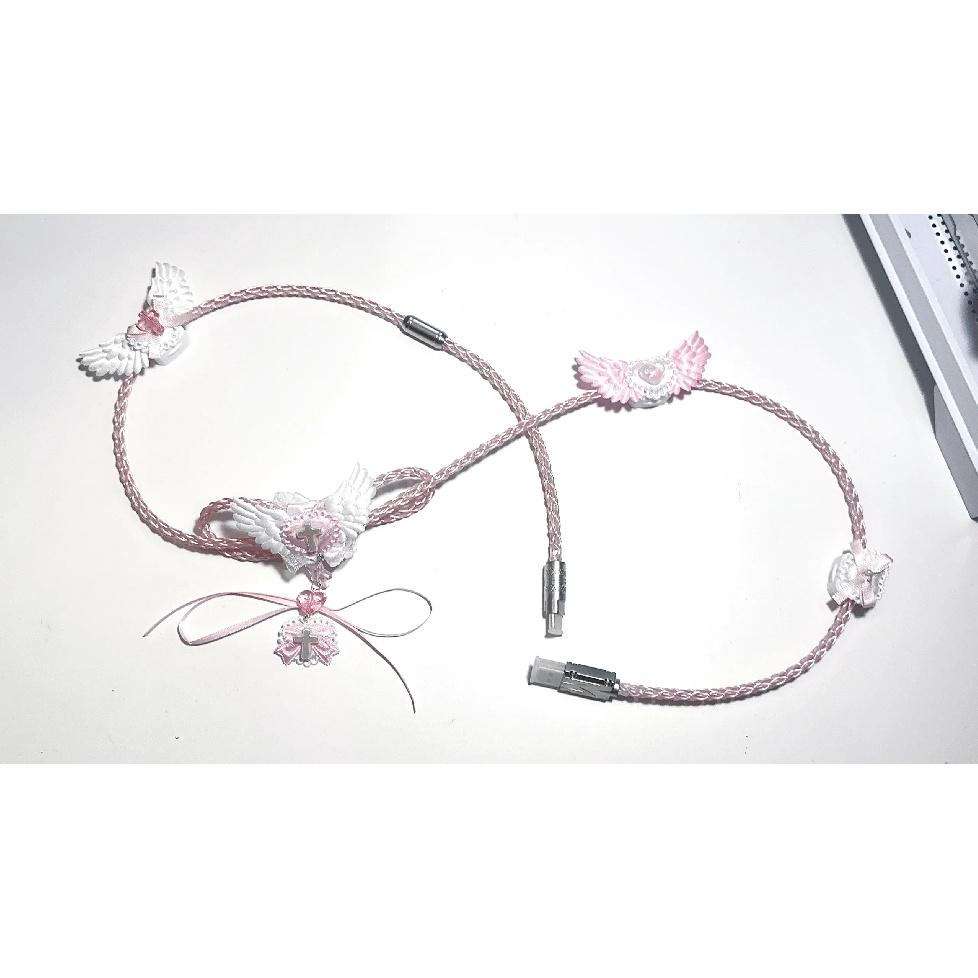 Luminous Hollow Type-C Single Crystal Copper Aviation Plug Cable Customized 8K Magnetic Axis Keyboard Data Cable Charging Cable