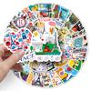 Creative French Cartoon Travel Stickers - 50 Decorative Sheets for Luggage & Scenery