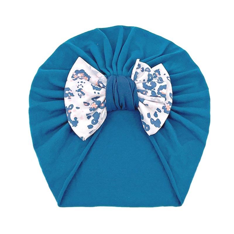 New Infant Printed Bow Hat Children's Comfort Warm Hat Baby Fontanelle Hat Dome
