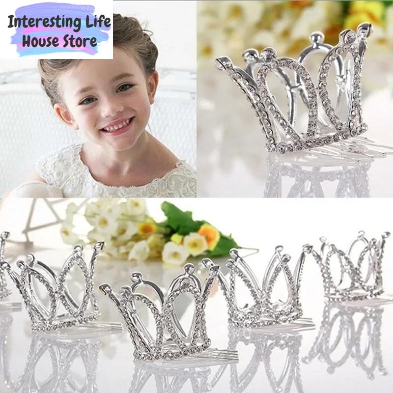 Kids Girls Glitter Crystal Rhinestone Twinkle Princess Crown Tiara Flower Girl Wedding Birthday Prom Hair Accessories