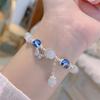 Bracelet jonc papillon en pierre œil de chat pour femmes vintage, bracelet de perles étoiles pour filles, bijoux