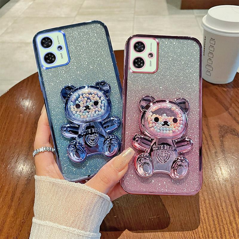 Candy Bear Stand Phone Case For MOTOROLA Moto G14 G24 G54 G84 G82 5G G72 G62 G52 G42 G32 G31 G22 G71S G73 G53 G23 G13 Soft Cover