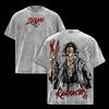 BLEACH Zaraki Kenpachi Anime T-shirt Vintage Washed Oversized T Shirt Men's Unisex Clothing Short Sleeve Cotton Tees Tops