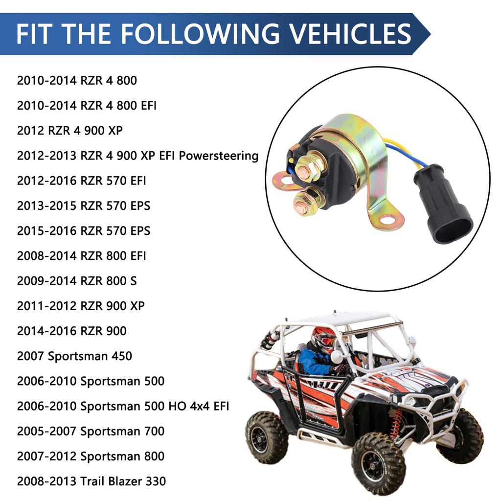 Starter Solenoid Relay Compatible With Polaris Ranger 400 500 570 700 800 RZR 4 XP S 570 800 900 Sportsman 500 700 800 Trail Boss 330 Trail Blazer