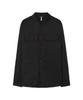 WEST GRAND BOULEVARD Neutral Silky Rayon Military Shirt Black