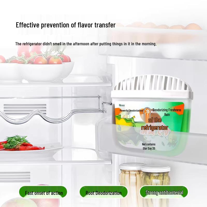 Activated Carbon Refrigerator Deodorizer Box: Removes Odors, Freshens, and Cleans.