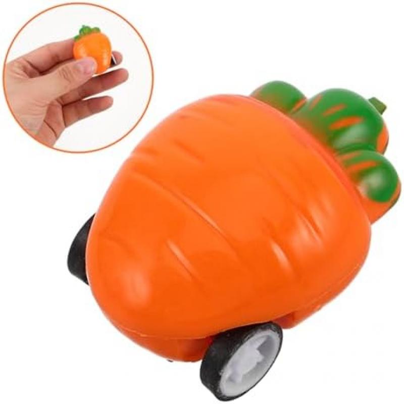 KONTONTY 50 Pieces Mini Pull Back Carrot Cars Toys for Easter Party, Kids Toy Vehicles Small Cars for Boys Girls