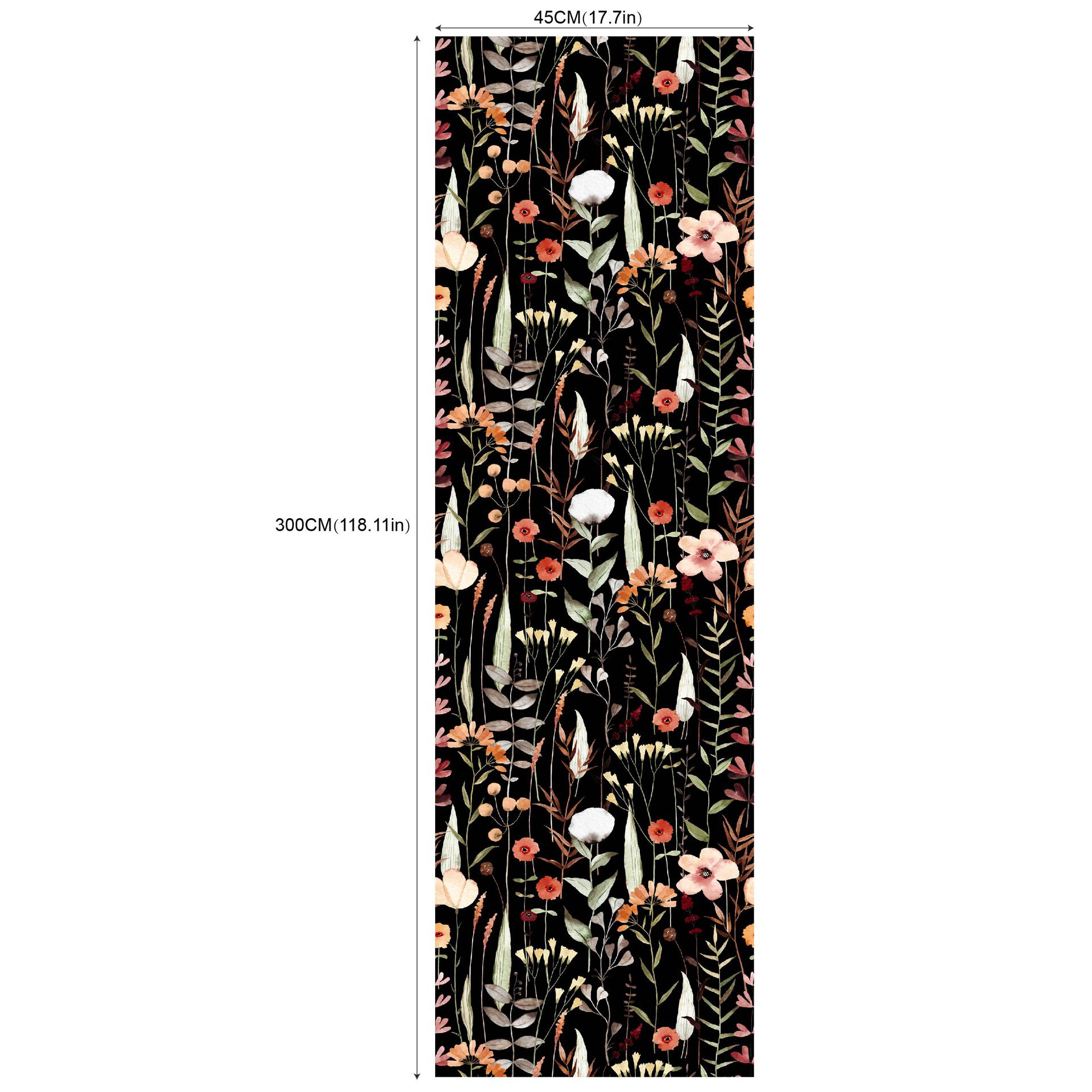 

Темные цветочные обои для спальни, гостиной, стены, съемные самоклеящиеся обои (45см*300см) RW301