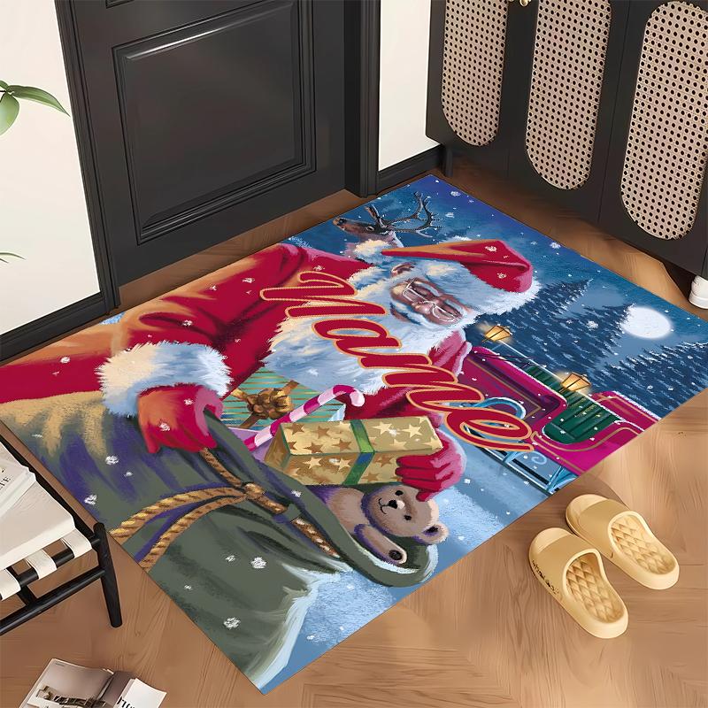 Jolly Santa Claus (5) Personalized name Office Carpet Stylish Decor for Living Room Bedroom Kitchen