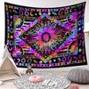 BLESS INTERNATIONAL Handmade Indian Hippie Bohemian Psychedelic Celestial Sun Moon Wall Hanging Bedding Tapestry (Purple Multi)