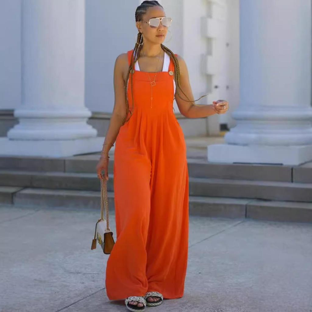 M3154 Damen-Overall in Unifarben - Beliebter europäischer und amerikanischer Stil 2024