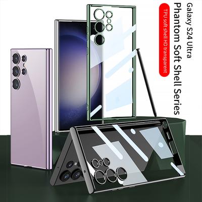 Coque de téléphone portable transparente en TPU Samsung S24 S23U Samsung S24ultra Coque de protection électroplaquée Phantom anti-chute