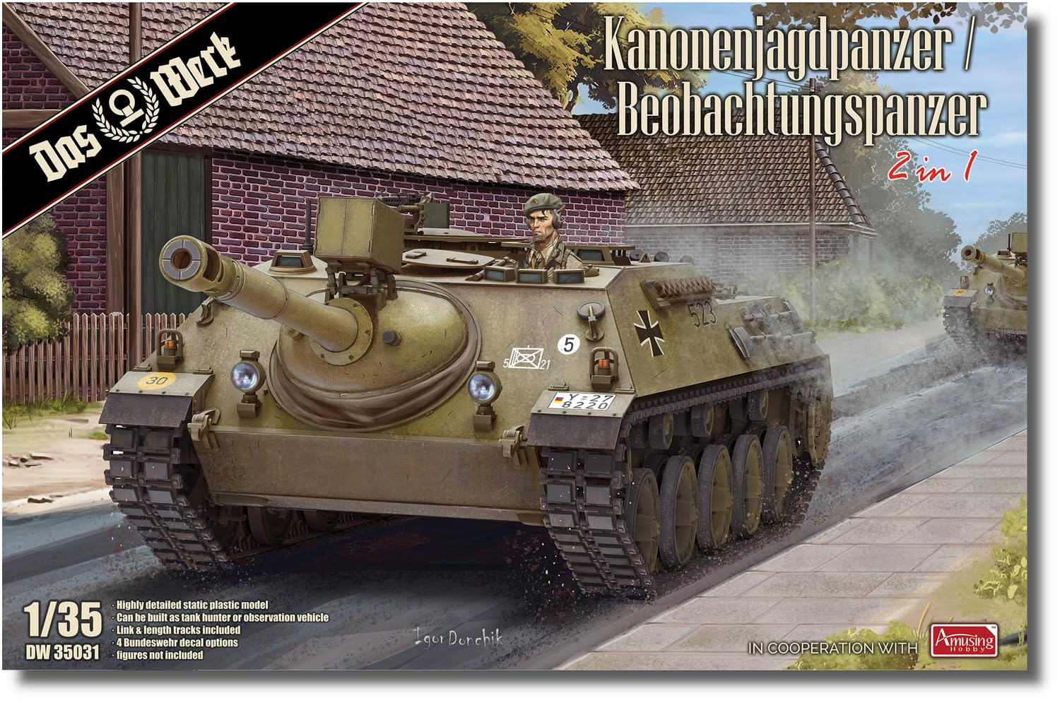 

Das Werk German Kanonenjagdpanzer Observation Tank Plastic Model Kit USCDW35031 1/35 2-in-1