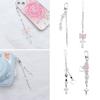 Beaded Wrist Strap Cross Pendant Keyring Hollow Heart Bead Wrist Strap Y2k
