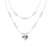 Blue & White Gradient Crushed Ice Heart Necklace - Women's Light Luxury Niche Clavicle Chain, Cool Original Design.