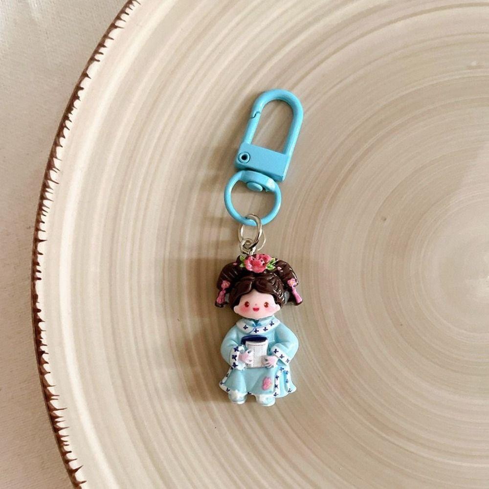 Bag Pendant Cartoon Keychain Ancient Style Hanfu Girl Pendant  Backpack Decoration