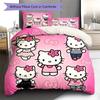 Hello Kitty Cute Pattern Bedding,Quilt Set Quilt Cover Pillowcase Home Birthday Gift(1 * Duvet Cover + 2 * Pillowcase, Without Core)