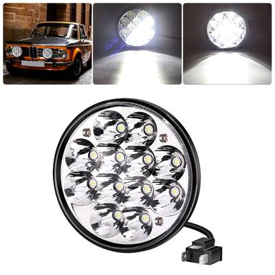 Aoling LED Headlight for Harley Compatible with and H5001XV High Auxiliary LED Work Universal Round 1 Piece 5.75-inch Davidson, High/Low Mode,