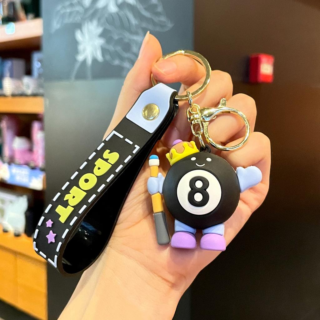 Original Badminton Figurine Keychain Fashionable Fun Cartoon Tennis Pendant Small Gift Football-related Souvenir