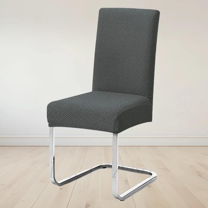 Husté žakárové potahy na opěradla židlí Vzor ve tvaru T Potah sedáku židle Elastický chránič jídelní židle Kancelář Restaurace Univerzální