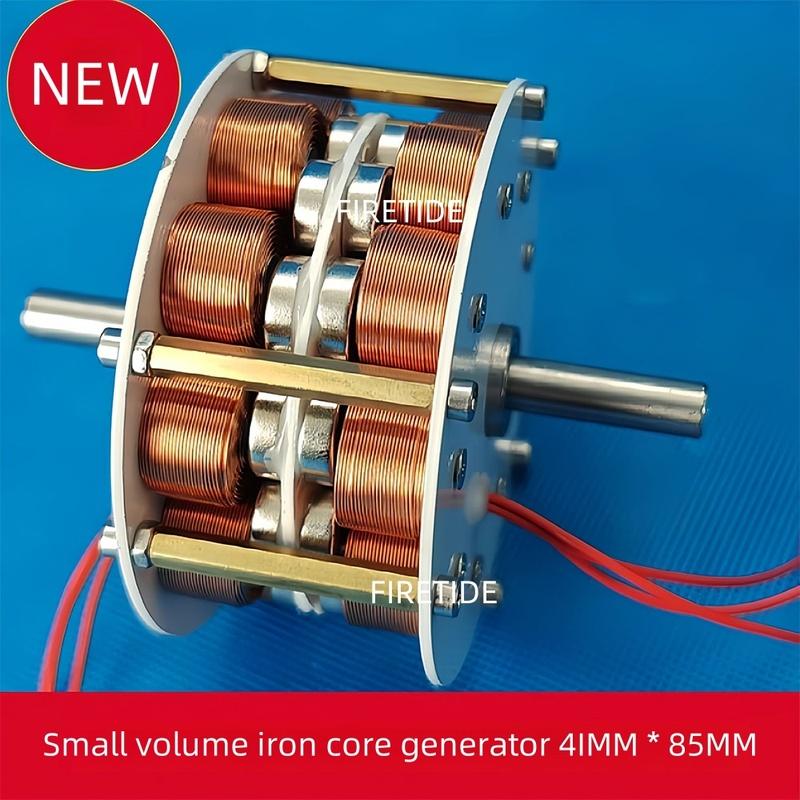85MM * 41MM Miniature Double Layer Disc Core Generator with High Efficiency Multipole Three Phase AC Permanent Magnet Generator