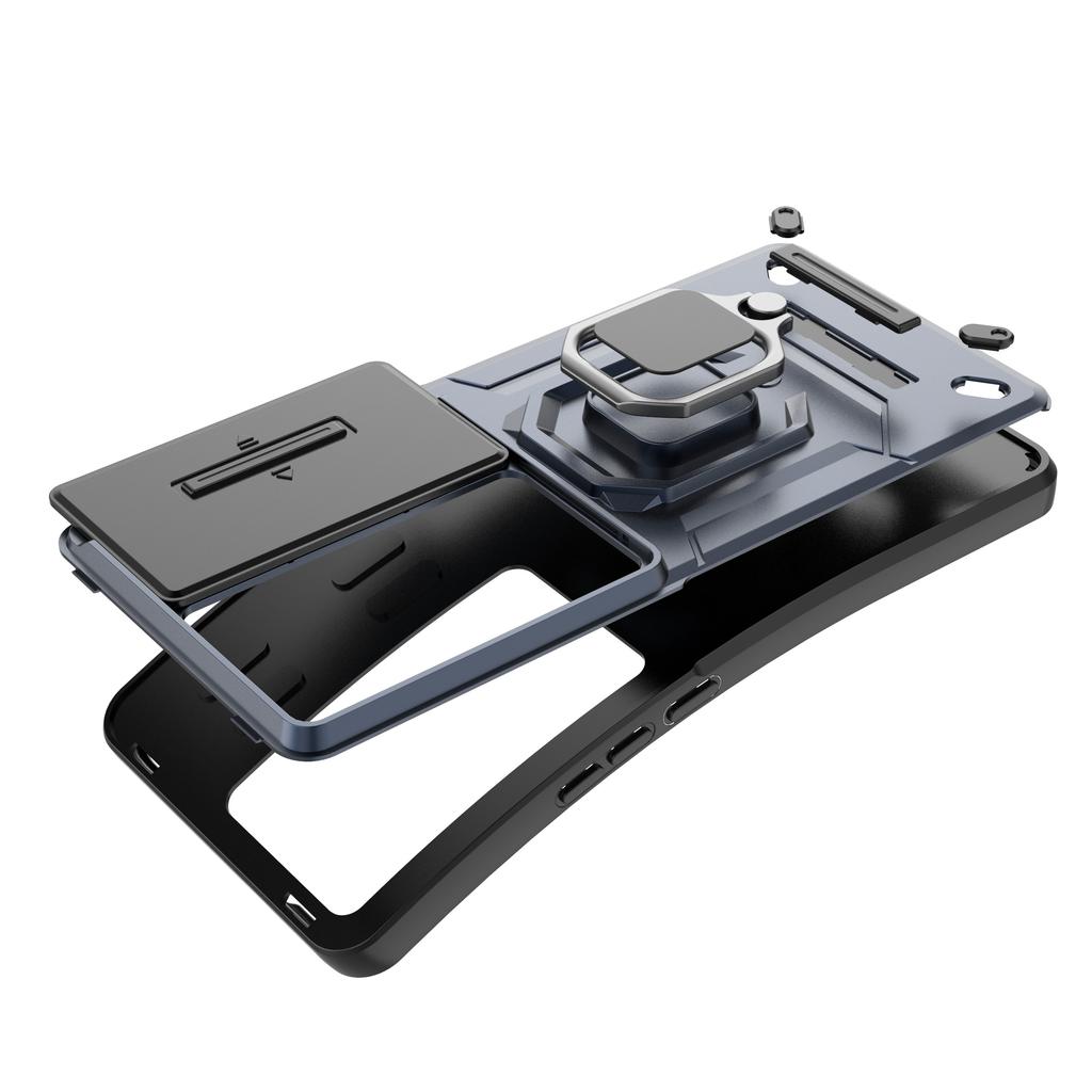 For Vivo iQOO Z9s 5G Case PC+TPU Kickstand Phone Protector with Lens Cover