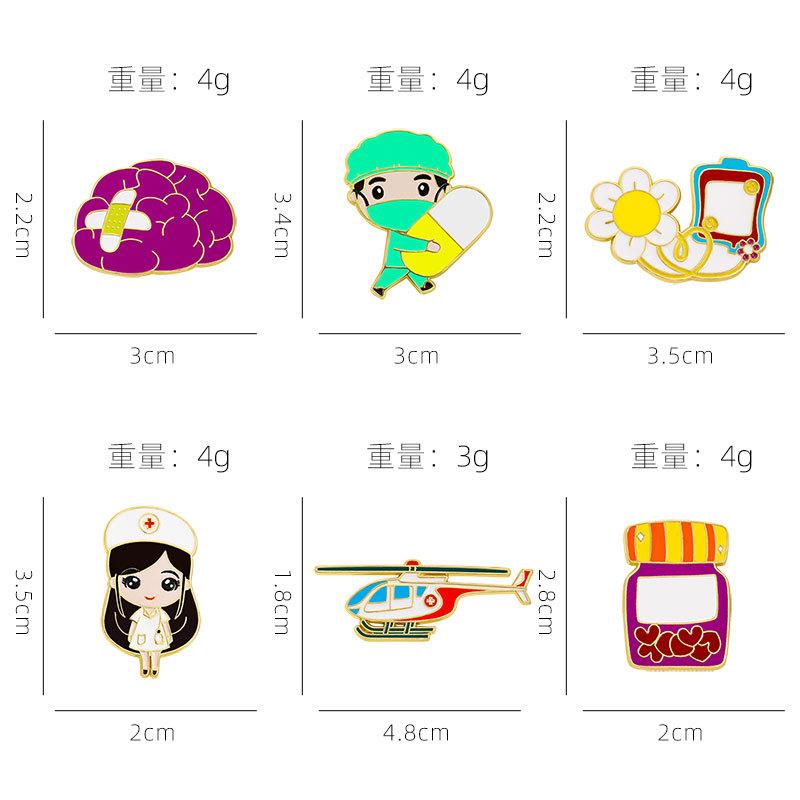 New Medical Series Alloy Brooch Brain Stethoscope Doctor Nurse Pin, Creative Medical Metal Badge