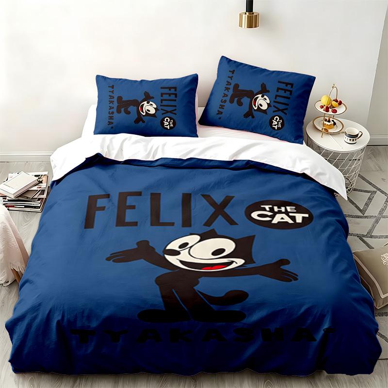 Felix the Cat 3pc set Perfect for bedroom use Comfortable bedding set includes a duvet cover and two pillowcases Ideal birthday or Christmas gift