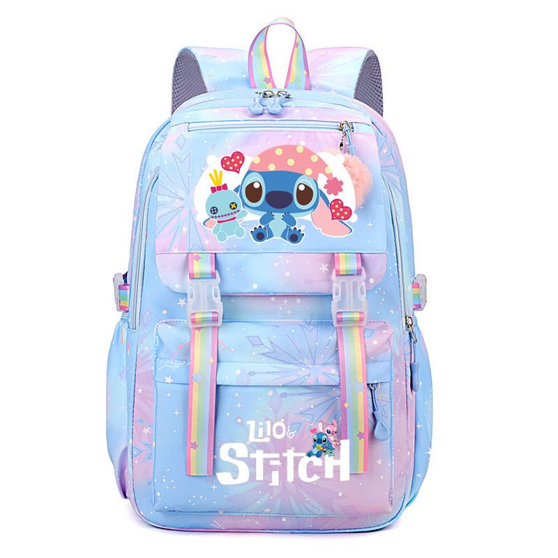 Student Schoolbag Large Capacity Backpack Rainbow Print Cartoon Outdoor Backpack