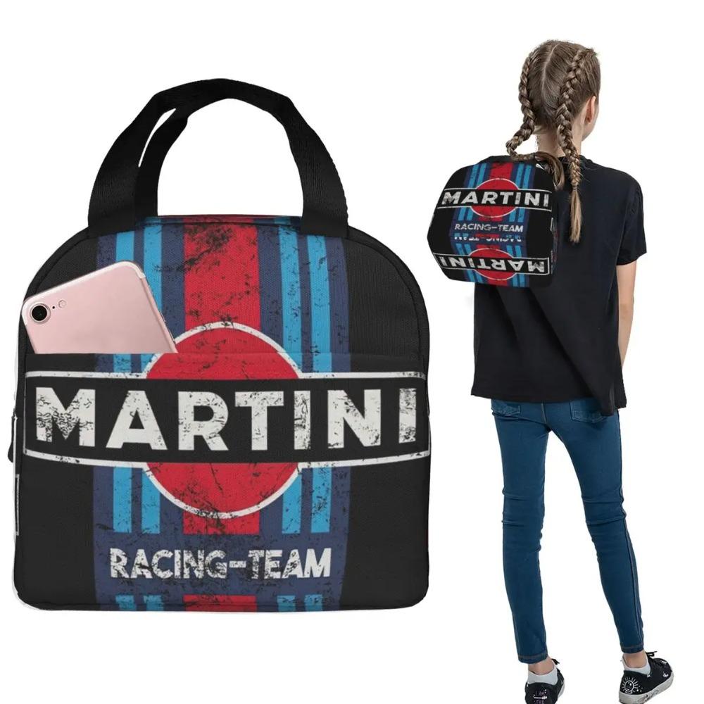 Martinis Race Sportscar Motor Racing Insulated Lunch Bag for Women Kids Portable Food Boxes Thermal Lunch Box Tote
