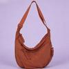 Trendy Women's Soft Cloth Shoulder Bag – Solid Color Student Casual Style Large Capacity Tote,Crossbody & Hobo Bag for Daily Use