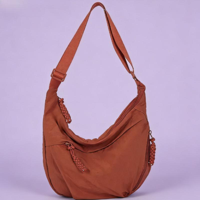 Trendy Women's Soft Cloth Shoulder Bag – Solid Color Student Casual Style Large Capacity Tote,Crossbody & Hobo Bag for Daily Use