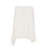 Elegant Asymmetrical Pleated Midi Skirt for Women - Solid Color High Waist A-Line Irregular Hem Skirt