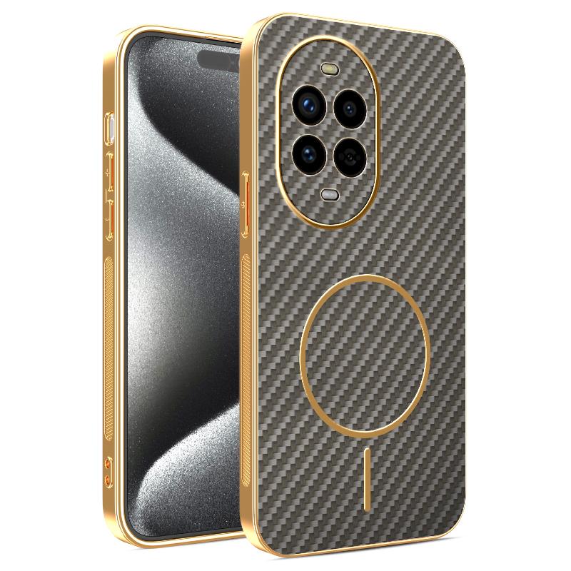 

Чехол для Huawei Nova 13 Pro Nova12 Новый Гальваническое покрытие Кевлар Магнитная Матовая Крышка для Huawei Nova 13Pro Ударопрочная Фунда Huawei nova 13 Pro кофейный