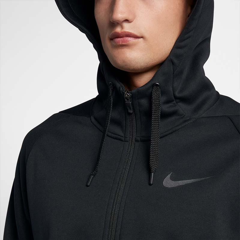 Nike Solid Color Casual Sports Knit Hooded Jacket Men Outerwear Black 931997-010