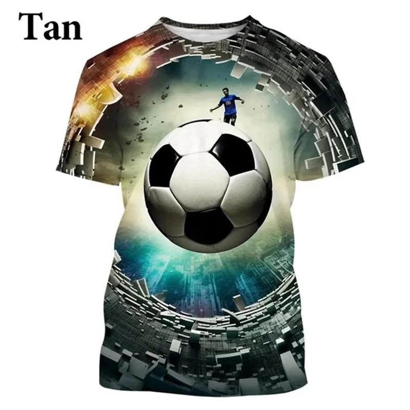 Fashion Creative Football 3D Print Pattern T-shirts Dizzy Super Cool Harajuku Style Casual Short-sleeved T Shirt