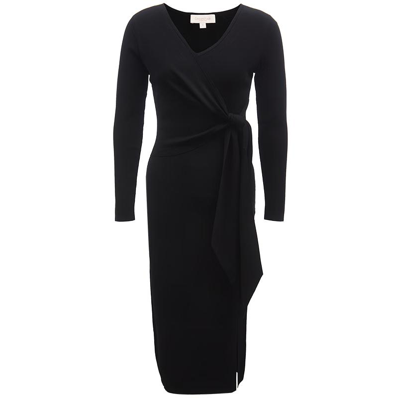 

VEROMODA Women s Elegant V-Neck Knit Midi Dress S