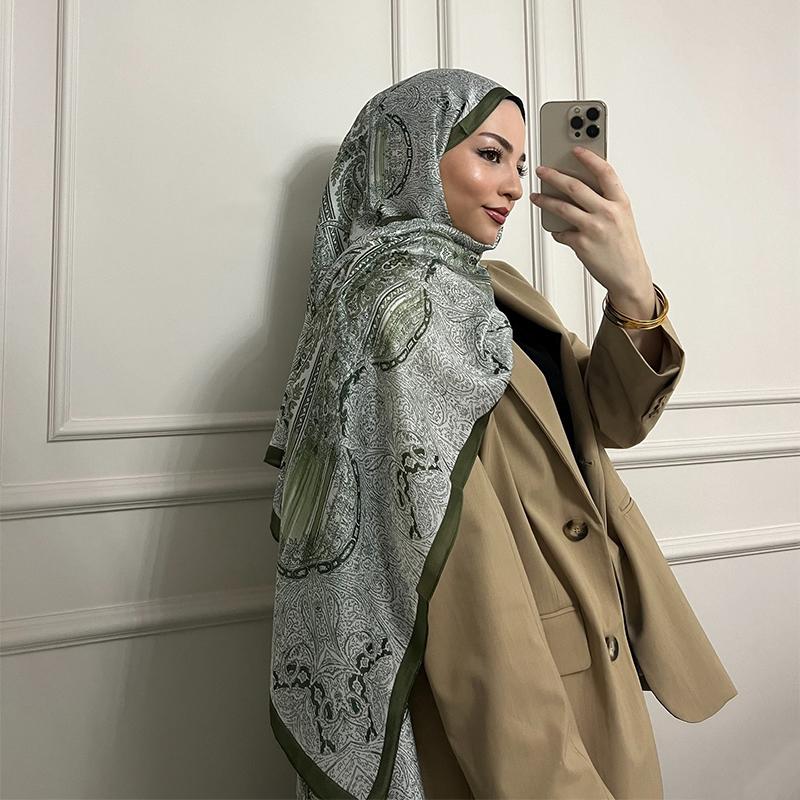 Bohemia Silk Scarf Women Large Shawls Styles Pashmina Hijab Foulard Echarpe Design Print Lady Stole Head Scarves Luxury