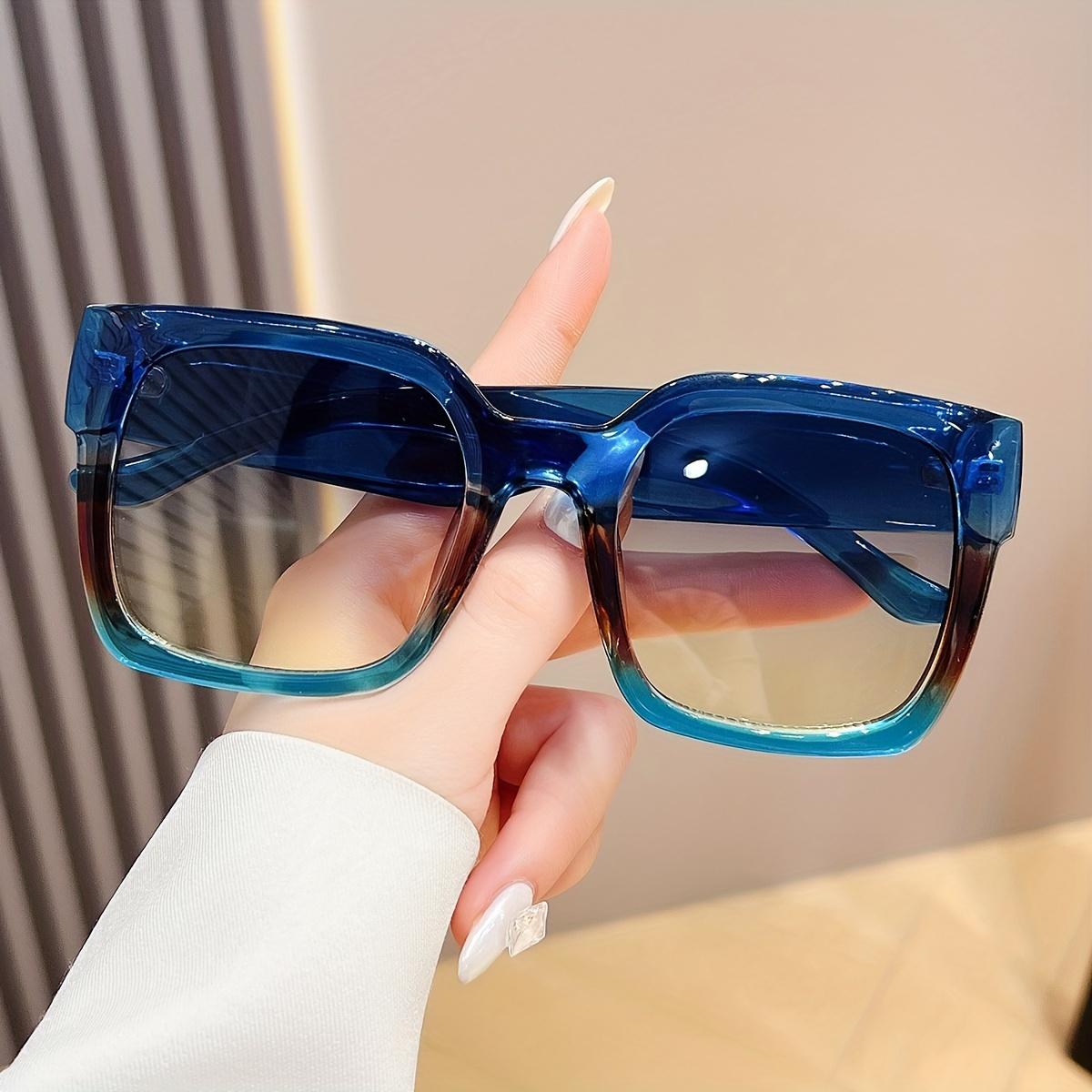 

1Pc Unisex Oversized Square Sunglasses - Vibrant Multicolor Novelty Accessory With Retro Rectangular Style For Women And Men