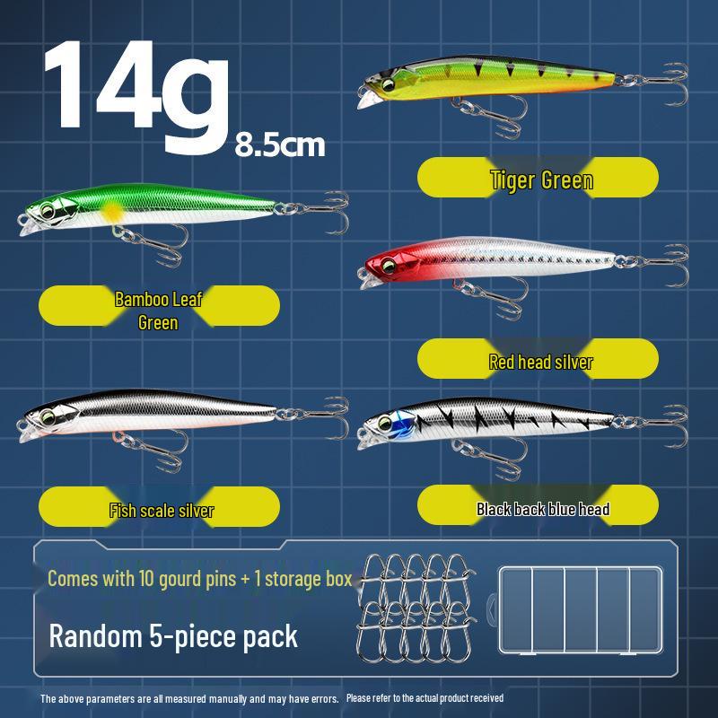 Small Silver Fish Pencil Twitching Long Cast Slow-Sinking Freshwater & Sea Fishing Lure for Mackerel & Asp