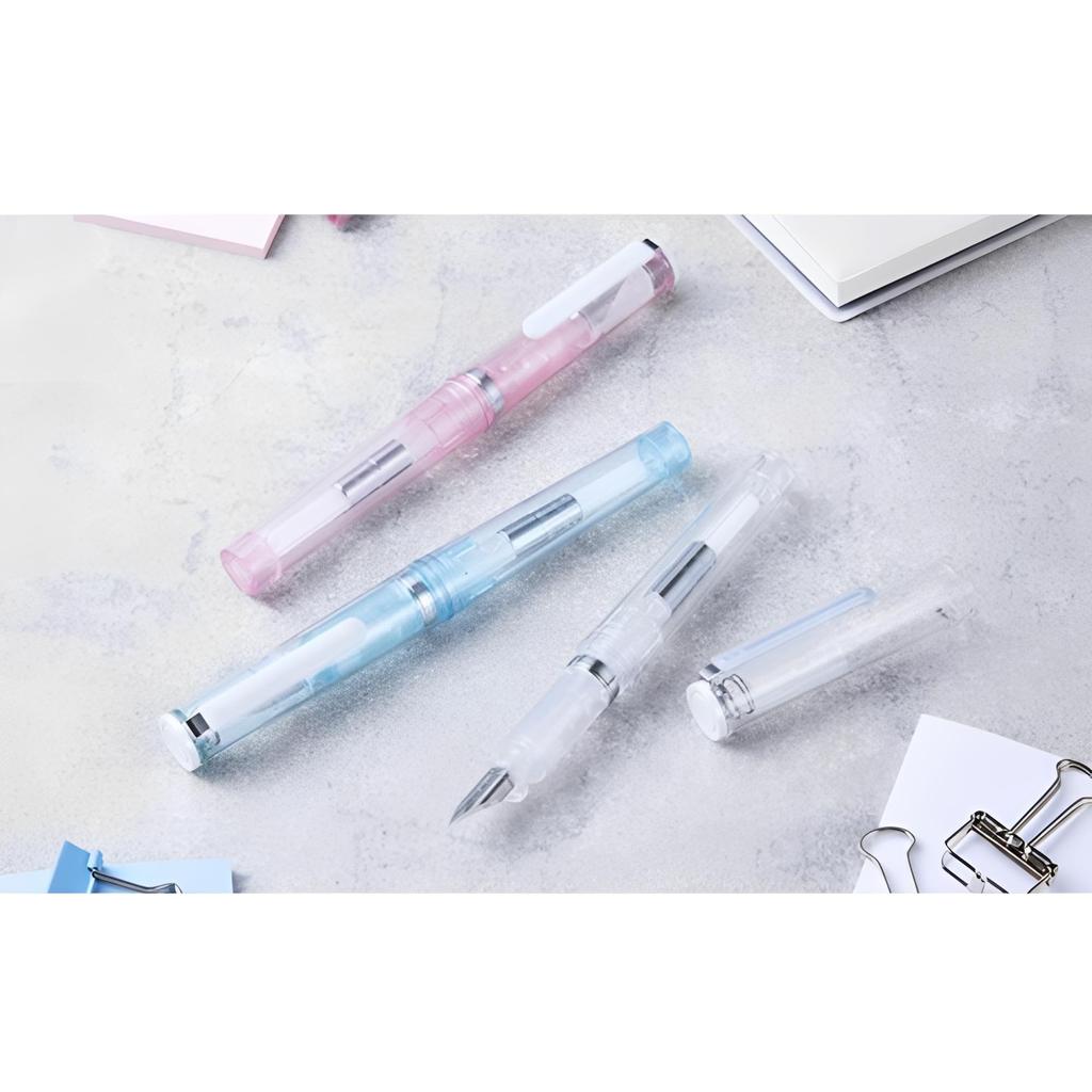 Sailor Fountain Pen TUZU ADJUST Glassy Medium Nib 12-0561 Self-Packaging (Crystal White, M)