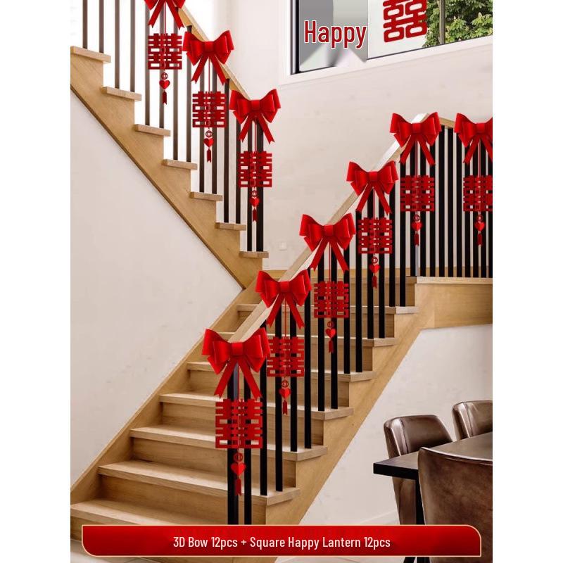 Wedding Festive Staircase Wall Decoration for Living Room and Newlywed Home
