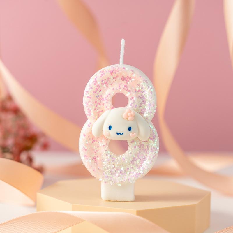 Creative Cute Cartoon Rabbit Number Birthday Candle Cake Decoration Party Dessert