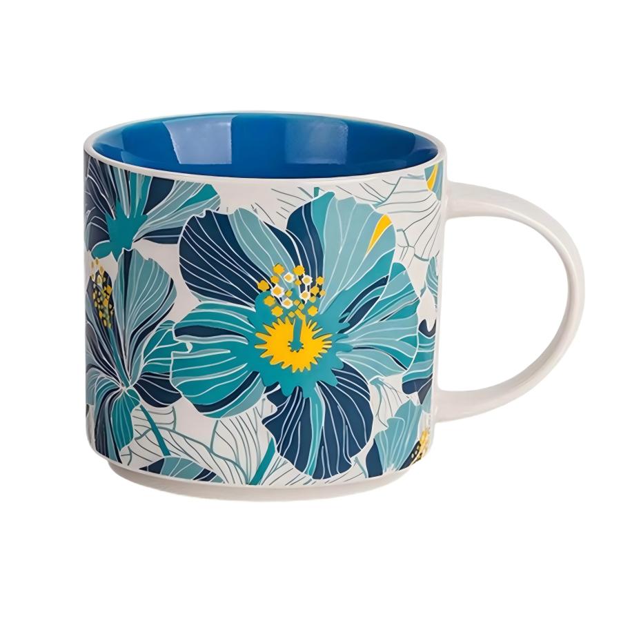 

Креативная глазурованная керамическая кружка, кружка большой вместимости 301-400ml синий