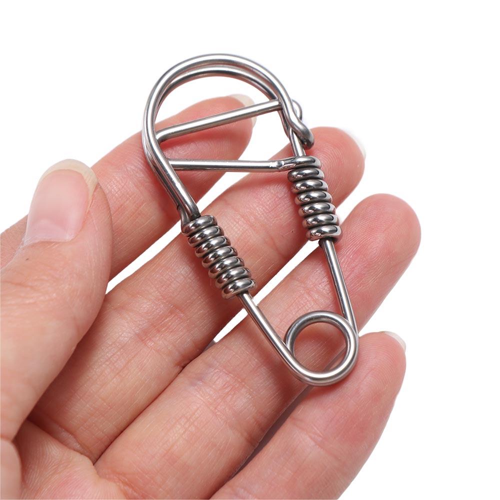 Stainless Steel Stainless Steel Wire Snap Clip Hook Carabiner Key Ring  Belt Clip